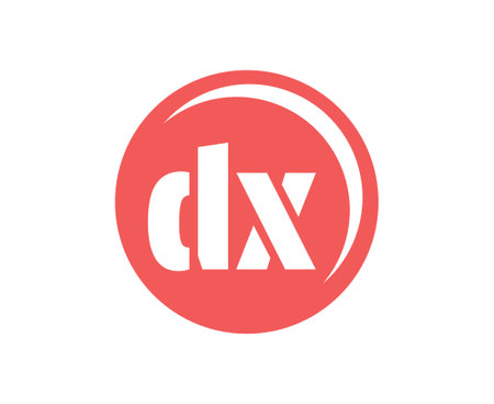 DX sport emblem or team logotype. Ball logo with a combination of Initial letter D and X for balls shop, sports company, training, club badge. Vector illustration.のイラスト素材