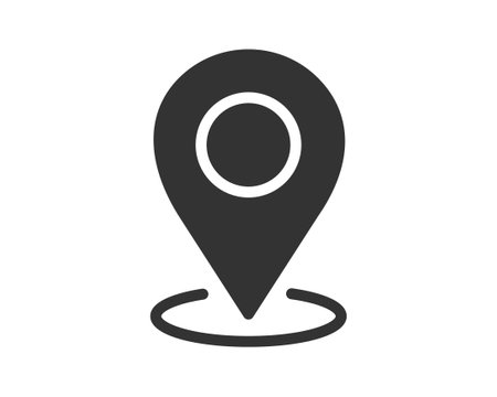 Clean, minimalist map marker icon. Symbolizes location, destination, or pinpoint accuracy. Ideal for apps, travel content, and graphic designs.のイラスト素材