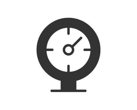 Simple gauge icon depicting measurement or control. Use it for infographics, presentations, or app design. Symbol of precision, assessment, and industrial monitoring.のイラスト素材