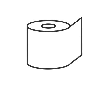 Simple line art illustration of a roll of paper. Perfect for minimalist designs, representing concepts of renewal, beginnings, or the process of unfolding.のイラスト素材
