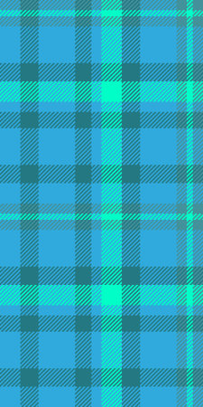 Vibrant teal and aqua plaid pattern. Perfect for textile design, fashion, website backgrounds, or any project needing a fresh, modern texture.のイラスト素材