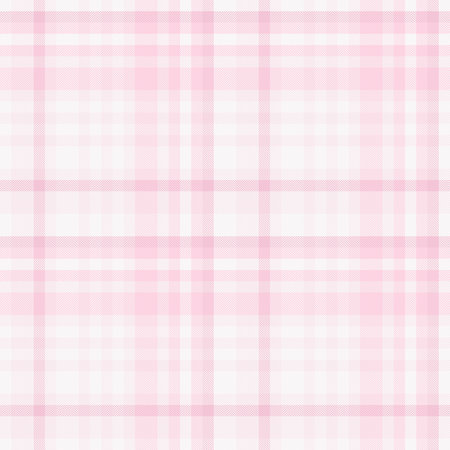 Delicate pink and white plaid pattern. Perfect for backgrounds, textiles, or feminine designs. Subtle texture and soft color palette evoke feelings of calmness and gentleness.のイラスト素材