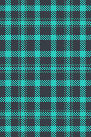Direct seamless background fabric, customize plaid check textile. Curve texture tartan pattern vector in teal and dark colors palette.のイラスト素材