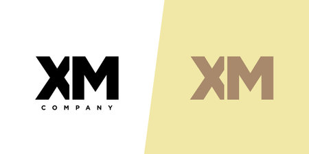 Trendy letter X and M, XM logo design template. Minimal monogram initial based logotype for company identity.のイラスト素材