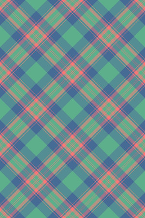 Vibrant teal and coral plaid pattern. Perfect for textile design, fashion, or website backgrounds....