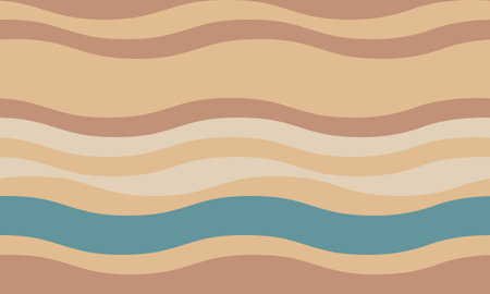 Serene wavy stripes in earthy tones create a calming, minimalist design perfect for backgrounds, website headers, or textile patterns.のイラスト素材