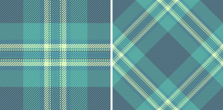 Seamless teal and beige plaid patterns. Perfect for textile design, fabric prints, apparel, and web...