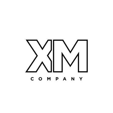 Trendy letter X and M, XM logo design template. Minimal monogram initial based logotype for company identity.のイラスト素材