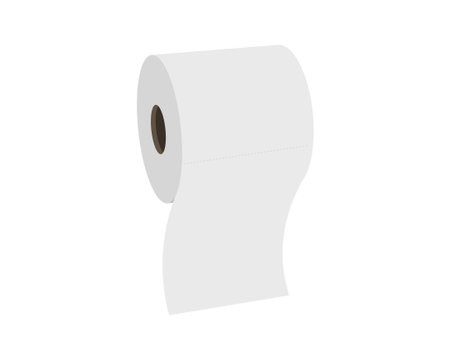 A simple yet impactful image of a roll of white paper, subtly suggesting concepts of cleanliness, freshness, or new beginnings.のイラスト素材