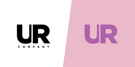 Trendy letter U and R, UR logo design template. Minimal monogram initial based logotype for company identity.のイラスト素材