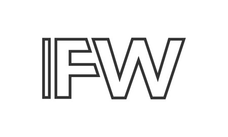 IFW logo design template with strong and modern bold text. Initial based vector logotype featuring simple and minimal typography. Trendy company identity ideal for businesses brand presence.のイラスト素材