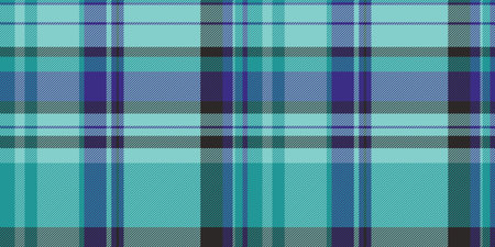 Seamless teal and purple plaid pattern. Perfect for textile design, website backgrounds, or fashion projects. This vibrant, textured image evokes a sense of calm sophistication and modern style.のイラスト素材