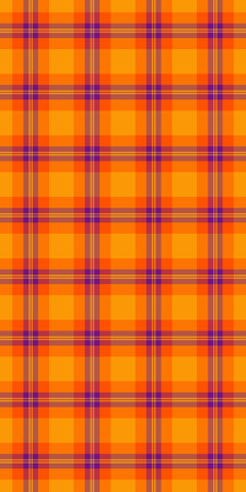Vibrant orange and purple plaid pattern. Perfect for textile design, autumnal themes, or adding a bold texture to your projects.のイラスト素材