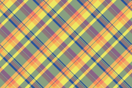 Royalty fabric vector check, damask plaid seamless texture. Individuality pattern background tartan textile in pastel and amber colors palette.のイラスト素材
