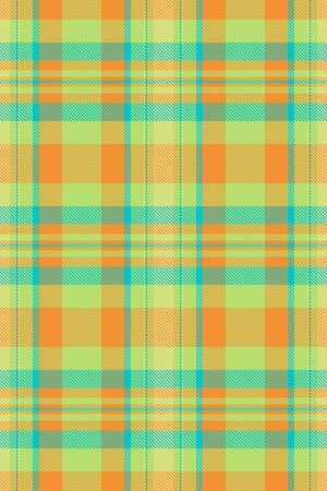 Vibrant summery plaid pattern in sunny orange and lime green hues. Ideal for textile design,...