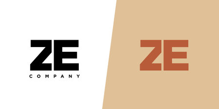 Trendy letter Z and E, ZE logo design template. Minimal monogram initial based logotype for company identity.のイラスト素材