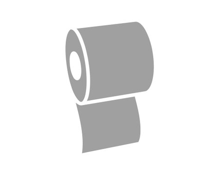 Simple yet impactful gray roll of paper icon. Perfect for minimalist designs, app interfaces, or representing concepts of supply, consumption, or resource management.のイラスト素材