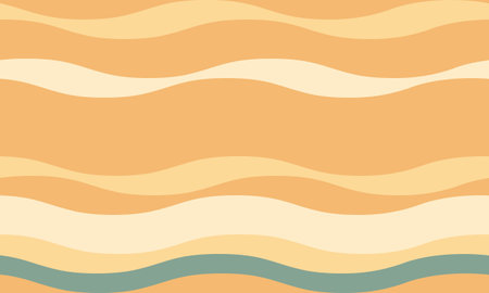 Serene abstract wave pattern in warm, calming hues. Perfect for backgrounds, website designs, or social media content. Evokes feelings of peace, nature, and summer.のイラスト素材