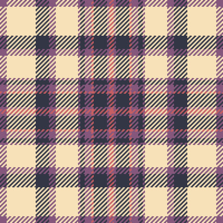 Elegant cream, purple, and dark gray plaid pattern. Perfect for textile design, fashion, website...