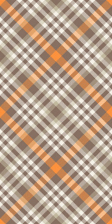 Elegant diagonal plaid pattern in warm autumnal hues of orange, beige, and brown. Perfect for textile designs, apparel, fallthemed projects, and backgrounds.のイラスト素材