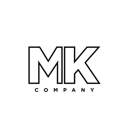Trendy letter M and K, MK logo design template. Minimal monogram initial based logotype for company identity.のイラスト素材