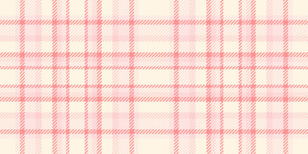 Misty rose vector seamless texture, faded textile fabric pattern. Checked background plaid check tartan in old lace and misty rose colors palette.のイラスト素材