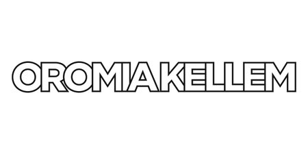 Oromia Kellem in the Ethiopia emblem for print and web. Design features geometric style, vector illustration with bold typography in modern font. Graphic slogan lettering isolated on white background.のイラスト素材