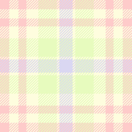 Soft pastel plaid pattern. Delicate, springlike colors create a gentle, feminine aesthetic, perfect for textile designs, branding, websites, or scrapbooking.  Evokes feelings of calm and serenity.のイラスト素材