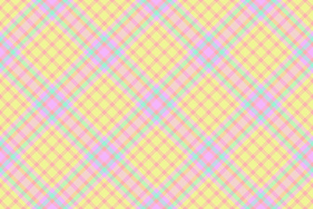 Pastel plaid pattern in yellow, pink, and mint green. Perfect for textile design, website backgrounds, or springthemed projects.のイラスト素材