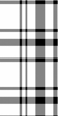 Checking tartan seamless textile, festival background check pattern. Comfort plaid vector fabric texture in white and black colors palette.のイラスト素材