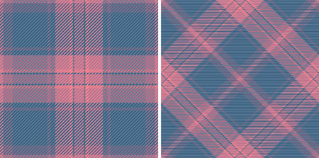 Elegant pastel pink and blue plaid patterns. Perfect for textile design, fashion, wallpaper, or...