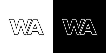 Trendy letter W and A, WA logo design template. Minimal monogram initial based logotype for company identity.のイラスト素材