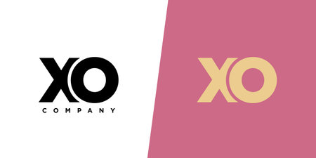 Trendy letter X and O, XO logo design template. Minimal monogram initial based logotype for company identity.のイラスト素材