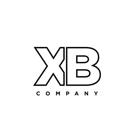 Trendy letter X and B, XB logo design template. Minimal monogram initial based logotype for company identity.のイラスト素材