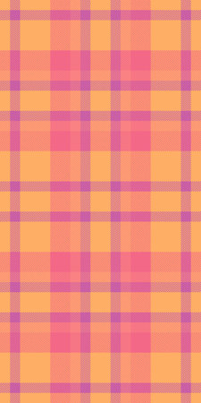 Refresh plaid vector texture, feminine check fabric tartan. Platform seamless textile background pattern in orange and red colors palette.のイラスト素材