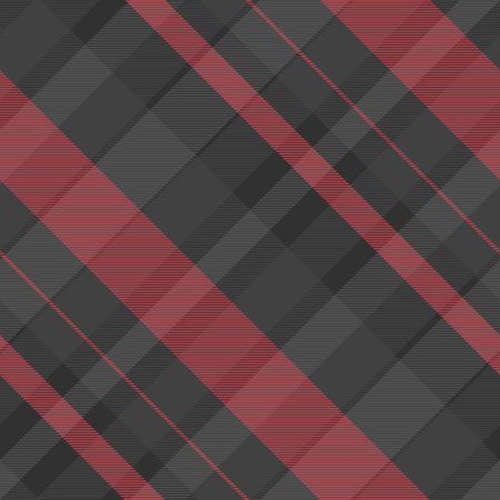 Tech tartan texture plaid, display background vector seamless. Industry fabric check pattern textile in gray and red colors palette.のイラスト素材