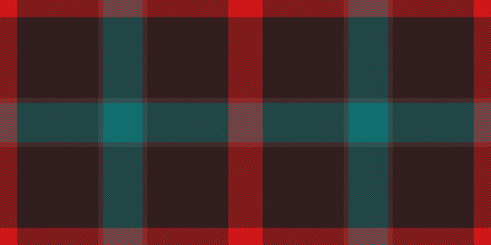 Christmas card tartan plaid fabric, windowpane check texture vector. Refresh seamless pattern textile background in dark and red colors palette.のイラスト素材