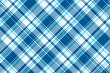 Collection fabric background check, expressive textile plaid pattern. Mens shirt seamless texture vector tartan in cyan and light colors palette.のイラスト素材