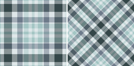 Elegant plaid patterns. Two seamless designs with muted hues create a sense of tradition and style. Use for backgrounds, textiles, or graphic design projects.のイラスト素材