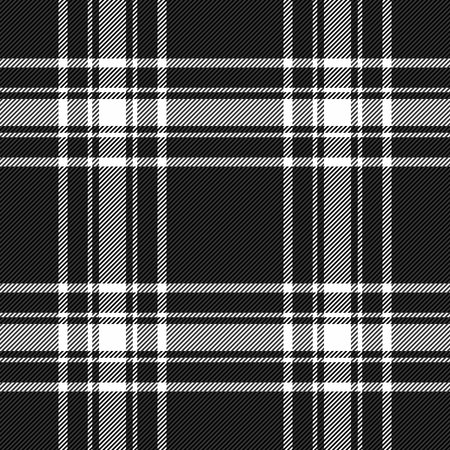 Stylish black and white plaid pattern. Perfect for textile design, website backgrounds, or fashion projects. Clean lines and classic monochrome aesthetic create a versatile and sophisticated image.のイラスト素材
