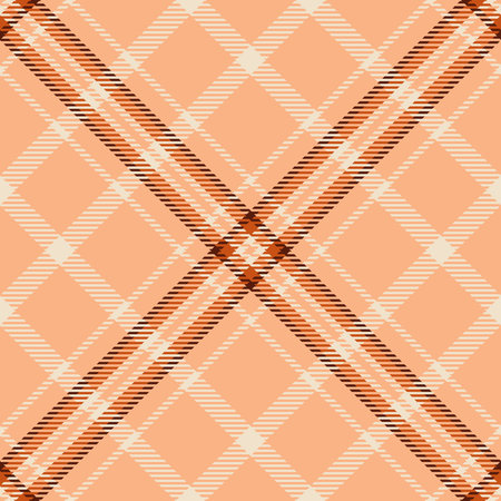 Warm plaid pattern in peach and brown hues. Classic design for textiles, backgrounds, and creative...