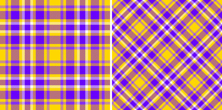 Vibrant plaid pattern in yellow and purple. Versatile for backgrounds, textiles, or digital art....