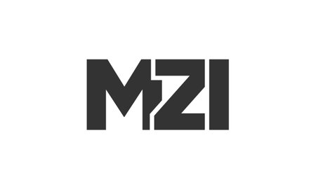 MZI logo design template with strong and modern bold text. Initial based vector logotype featuring simple and minimal typography. Trendy company identity ideal for businesses brand presence.のイラスト素材