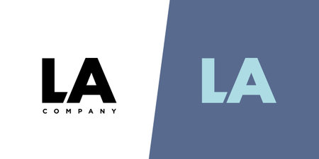 Trendy letter L and A, LA logo design template. Minimal monogram initial based logotype for company identity.のイラスト素材