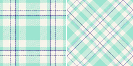 Two seamless tartan patterns. Modern, stylish pastel textures for backgrounds, apparel, or textile designs. Versatile, classic patterns.のイラスト素材