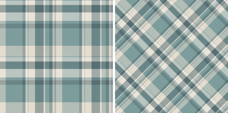 Elegant plaid pattern in calming blue and beige. A classic, seamless design evoking warmth and...
