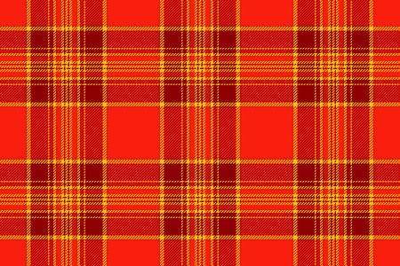 Classical vector texture plaid, decor tartan pattern check. Royal textile fabric background seamless in bright and dark red colors palette.のイラスト素材