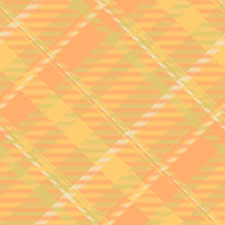 Newborn check seamless plaid, ornate vector pattern fabric. Arabic texture tartan background textile in orange and amber colors palette.のイラスト素材