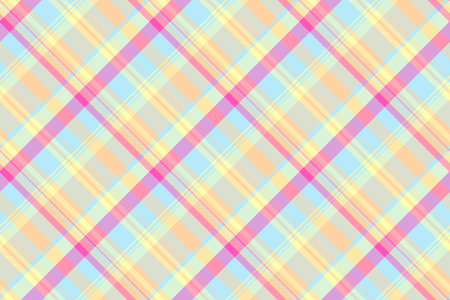 Craft fabric seamless vector, autumn check pattern textile. Skirt texture plaid background tartan in light and white colors palette.のイラスト素材