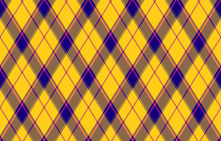 Argyle seamless pattern of geometric rhombus. Harlequin check wallpaper design. Vector classic...